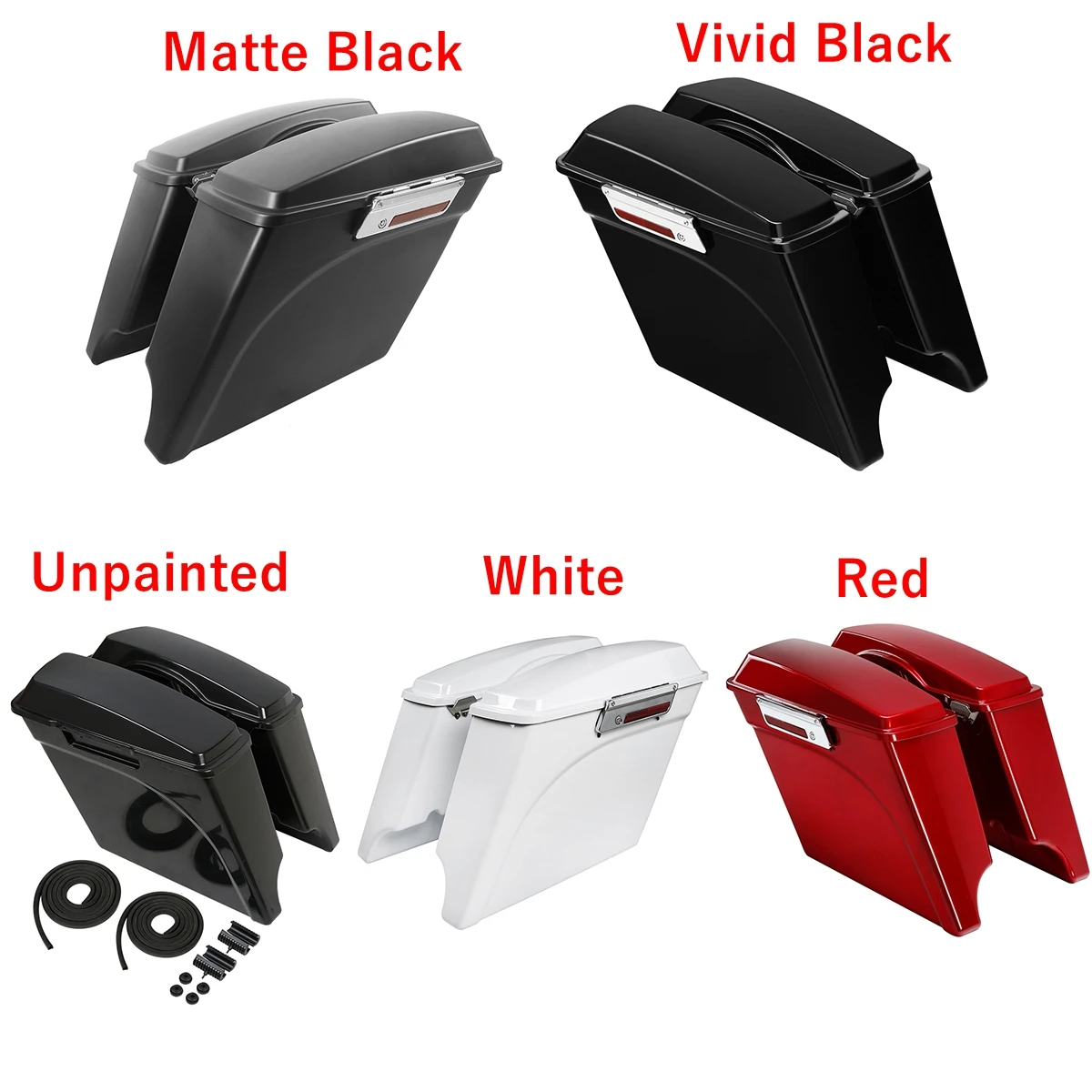 

Мотоциклетные удлиненные жесткие седельные сумки 5 дюймов, седельные сумки с крышками для моделей Harley Touring 1993-2013 Electra Road Street Glide FLTR