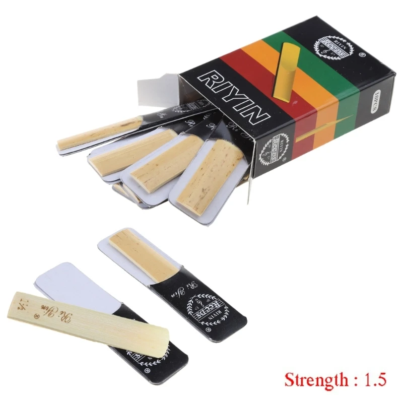 10pcs Bb Tone Clarinet Reed 1.5/2.0/2.5/3.0/3.5/4.0 Strength Traditional Reeds with Thinner Reed Tip & Unfiled Cut