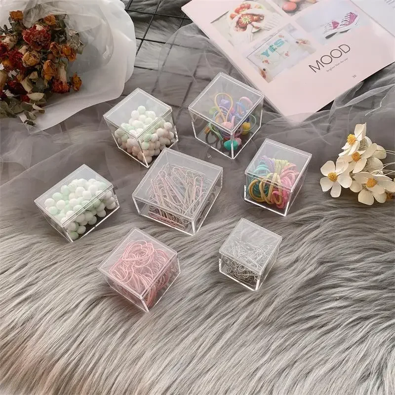 12pcs Acrylic Candy Box Transparent Cake Box Chocolate Packaging Box Dessert, Pastry, Afternoon Tea Packing Container