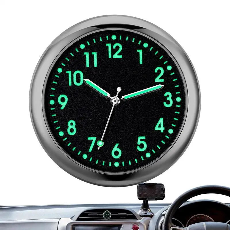 Luminous Car Clock Automobiles Internal Stick-On Clock Mechanics Quartz Clocks Auto Ornament 40mm Mini Digital Clock