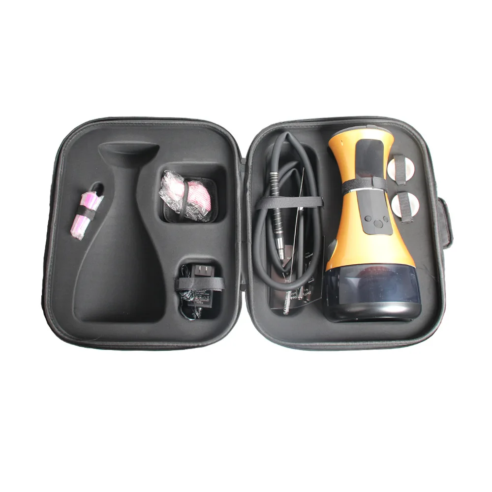 Portable Acrylic Electric Hookah Shisha Set Battery Ultra Long Endurance LED Display with Storage Bag