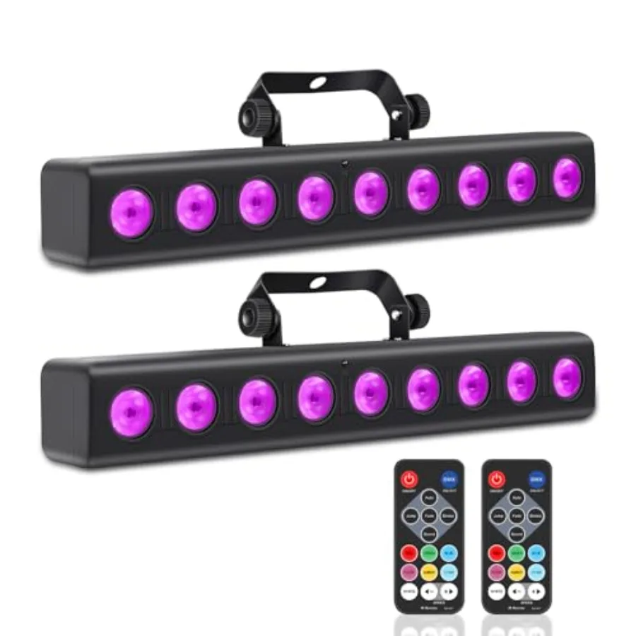 

LED Stage Light Bar, 50W LED 4in1 RGBW DJ Lights Bar with Remote Control Sound Activated DMX Lighting Uplights for Church Event