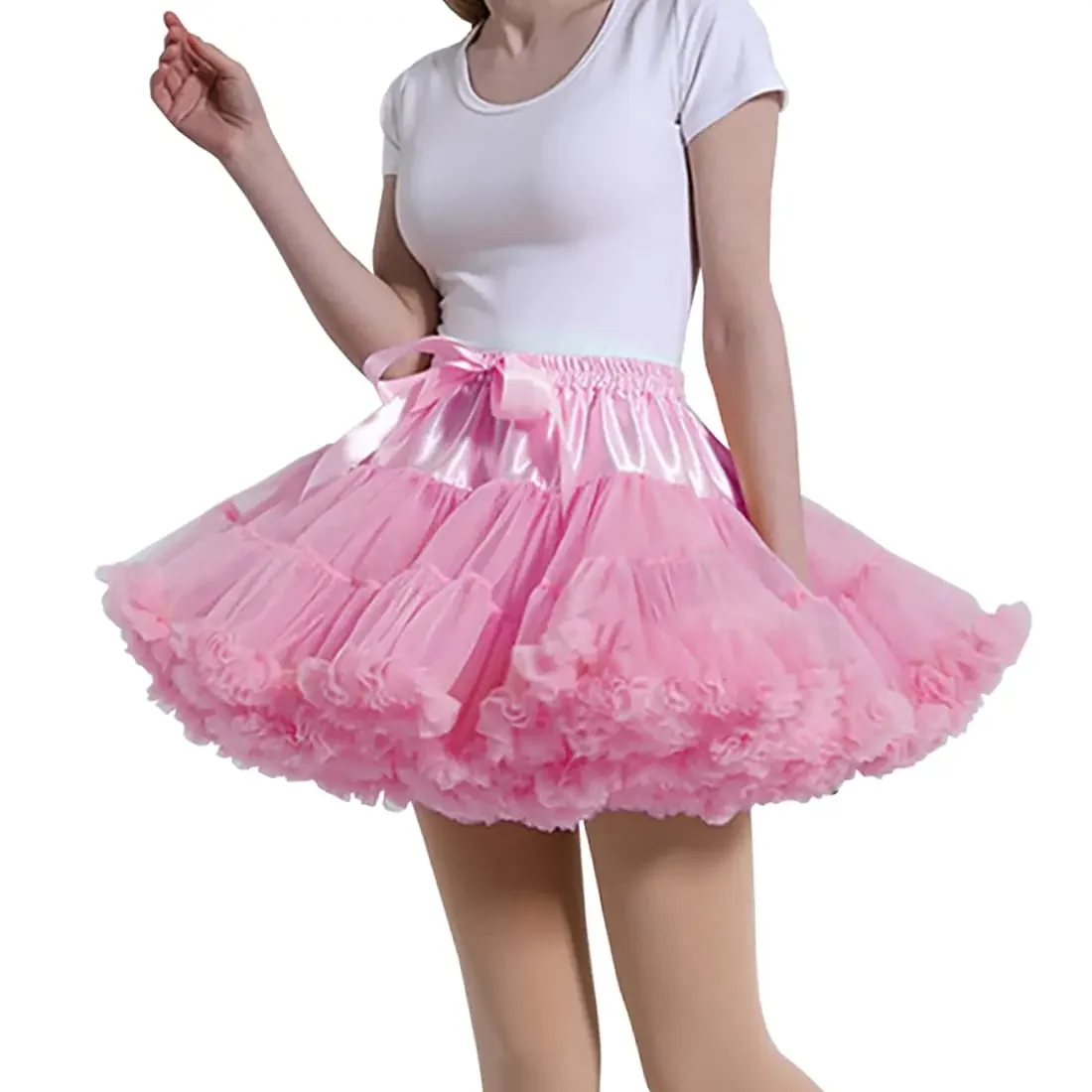 

Women's Petticoat Skirt Adult Puffy Tutu Skirt Layered Ballet Tulle Pettiskirts Dress Costume Underskirt 2022