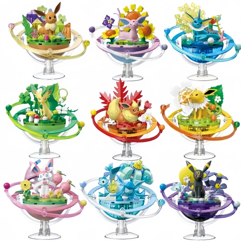 

Pokemon Eevee Family Series Building Blocks Toys 9 styles Umbreon Sylveon Cartoon Assemble Model Anime Figure Birthday Gifts