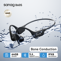 Sanag B60S True Bone Conduction Bluetooth 5.3 Wireless Earphones IPX8 Swimming Riding Headphones Flash-sale Choice 64G Headset