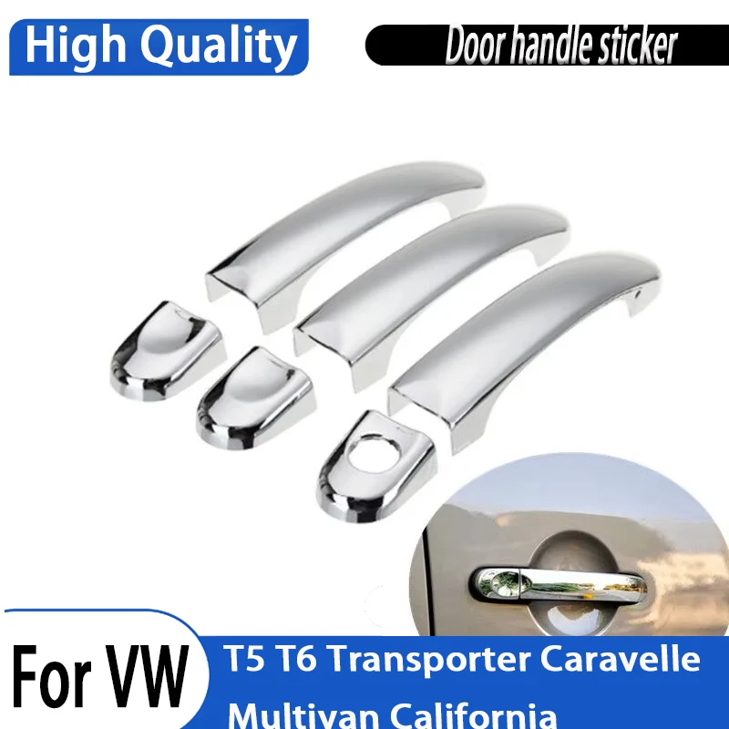 For Volkswagen VW T5 T6 Transporter Caravelle Multivan California FUNDUOO Chrome Car Door Handle Cover Trim