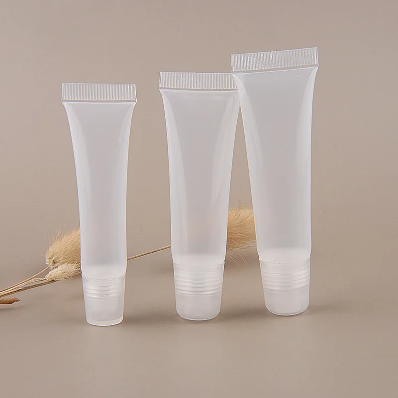 30pcs 5/8/10/15ml lip gloss tubes Lip Balm Soft Hose Makeup Squeeze Sub-bottling Clear Plastic Lipstick Tube Container