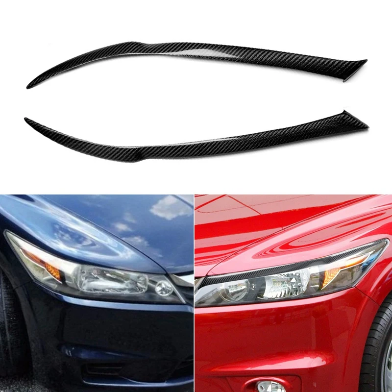 

For Honda Stream 2006-2008 Carbon Fiber Headlights Eyebrows Eyelids Cover Eyelash Head Light Lamp Stickers Accessories