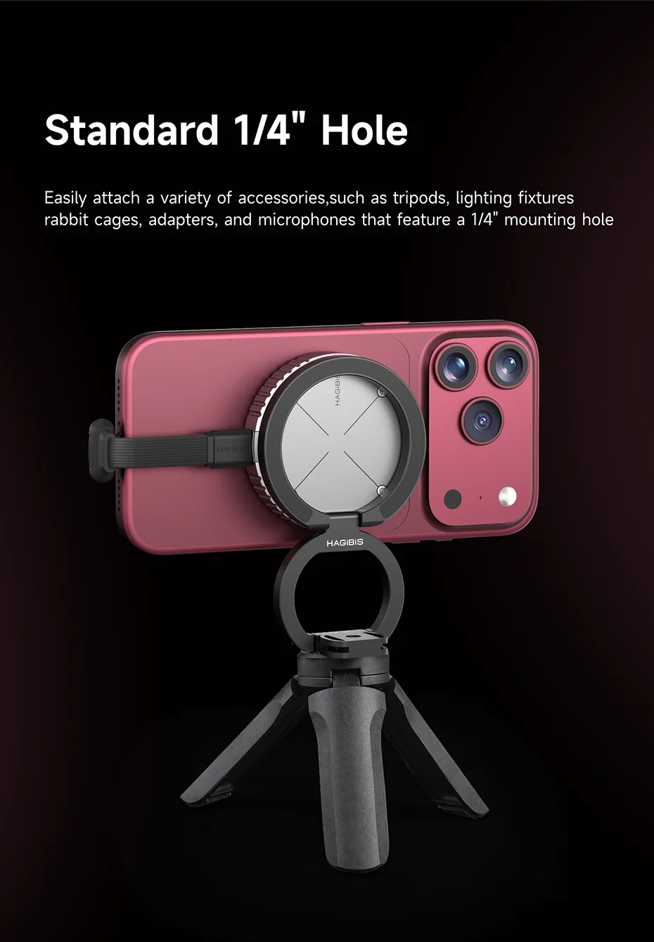 Hagibis Magnetic MagSafe Phone Tripod Mount