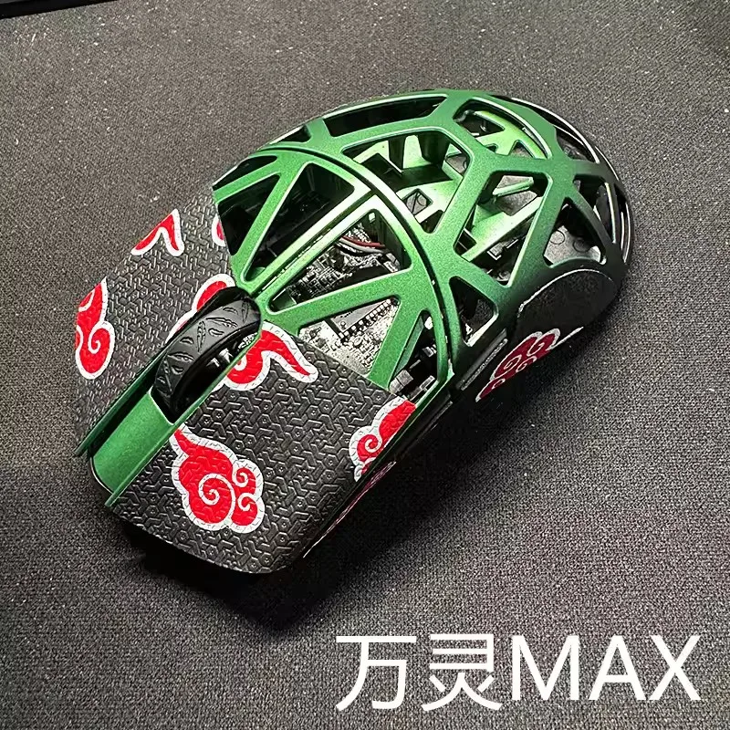 Anti-Slip Sticky Mouse Fita Anti-Suor, Magnésio, Adequado para WLmouse Beast Max, Floco de Neve, Textura Lagarto, 1 Conjunto