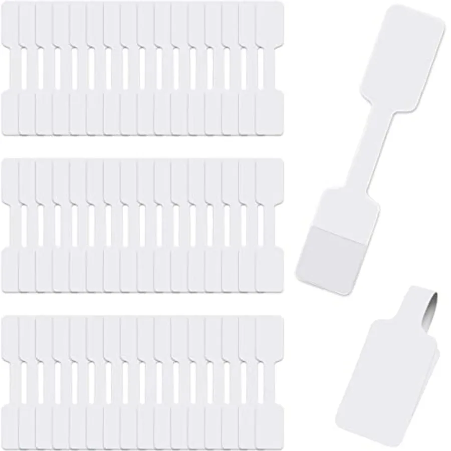 

200Pcs Blank Jewelry Price Tags Stickers Self Adhesive Rectangle Labels for Necklace Earring Barbell Jewelry Display Identifica