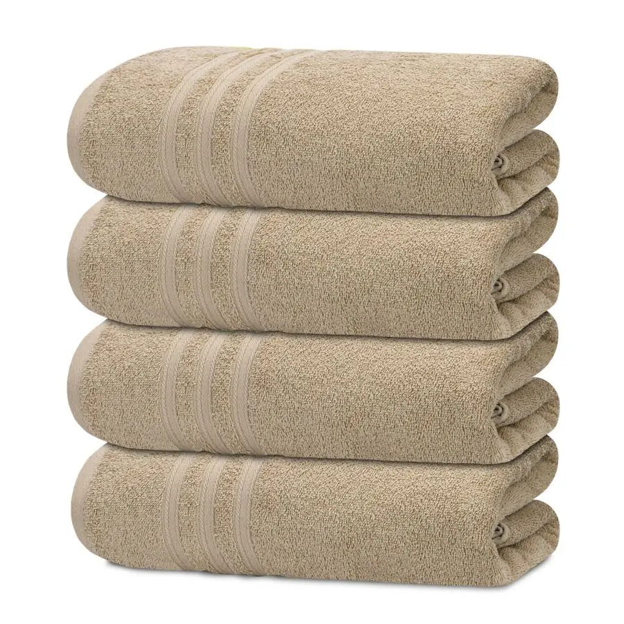 

Pack of 4 Soft Bath Towels, 100 Cotton, 27 x 54 Inches, Lightweight amp QuickDry, Ideal for Daily Bathroom Use, Practical amp Co