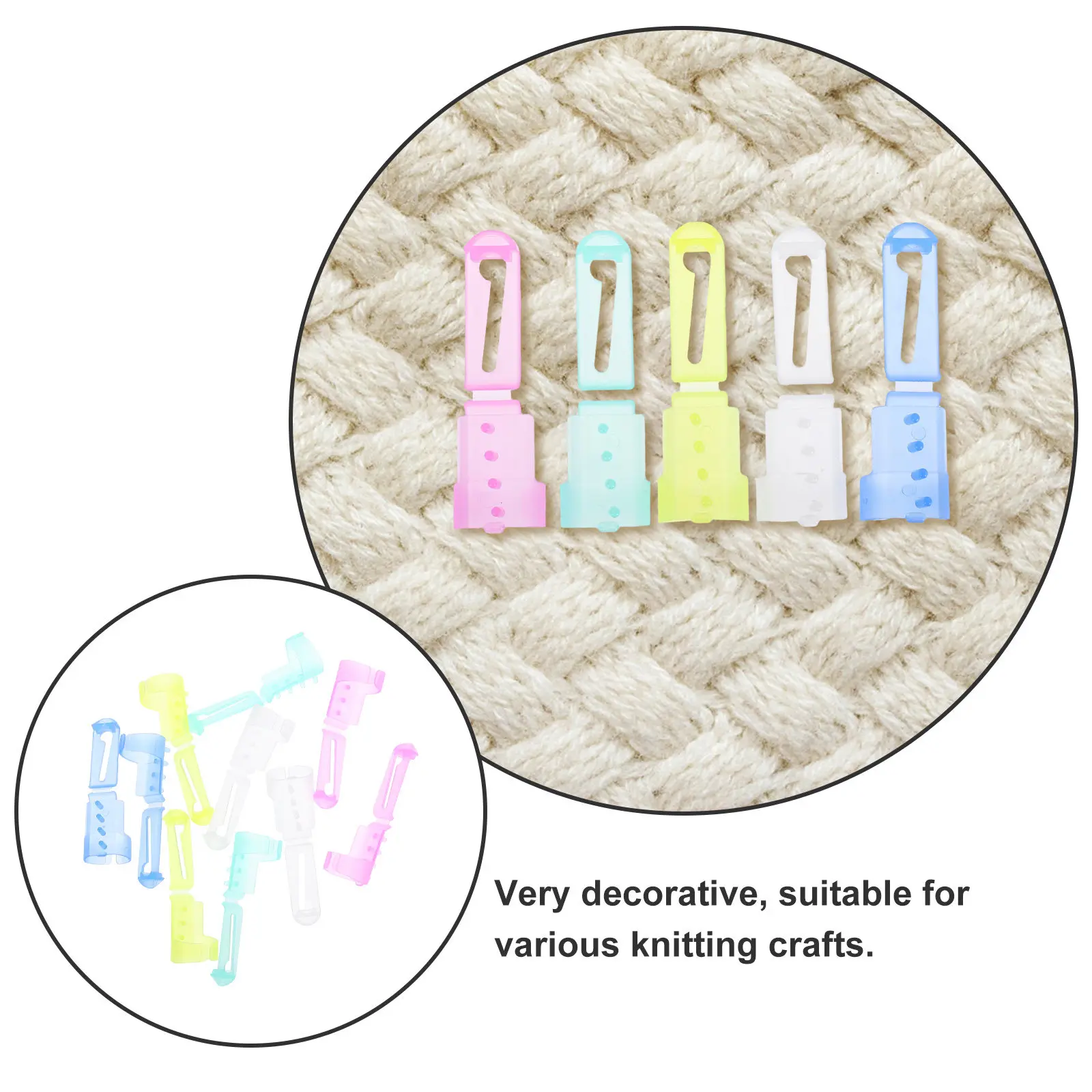10Pcs Finger Knitting Rings Crochet Loops Rings Yarn Guide Tool Rustproof Lightweight Plastic for Seamless Knitting Crafting