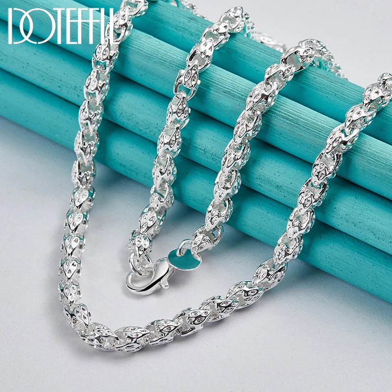 DOTEFFIL 925 Sterling Silver 20/24 Inch 5mm Naszyjnik z łańcuszkiem do kranu dla kobiet Mężczyzna Moda Biżuteria zaręczynowa ślubna — zdjęcie 5