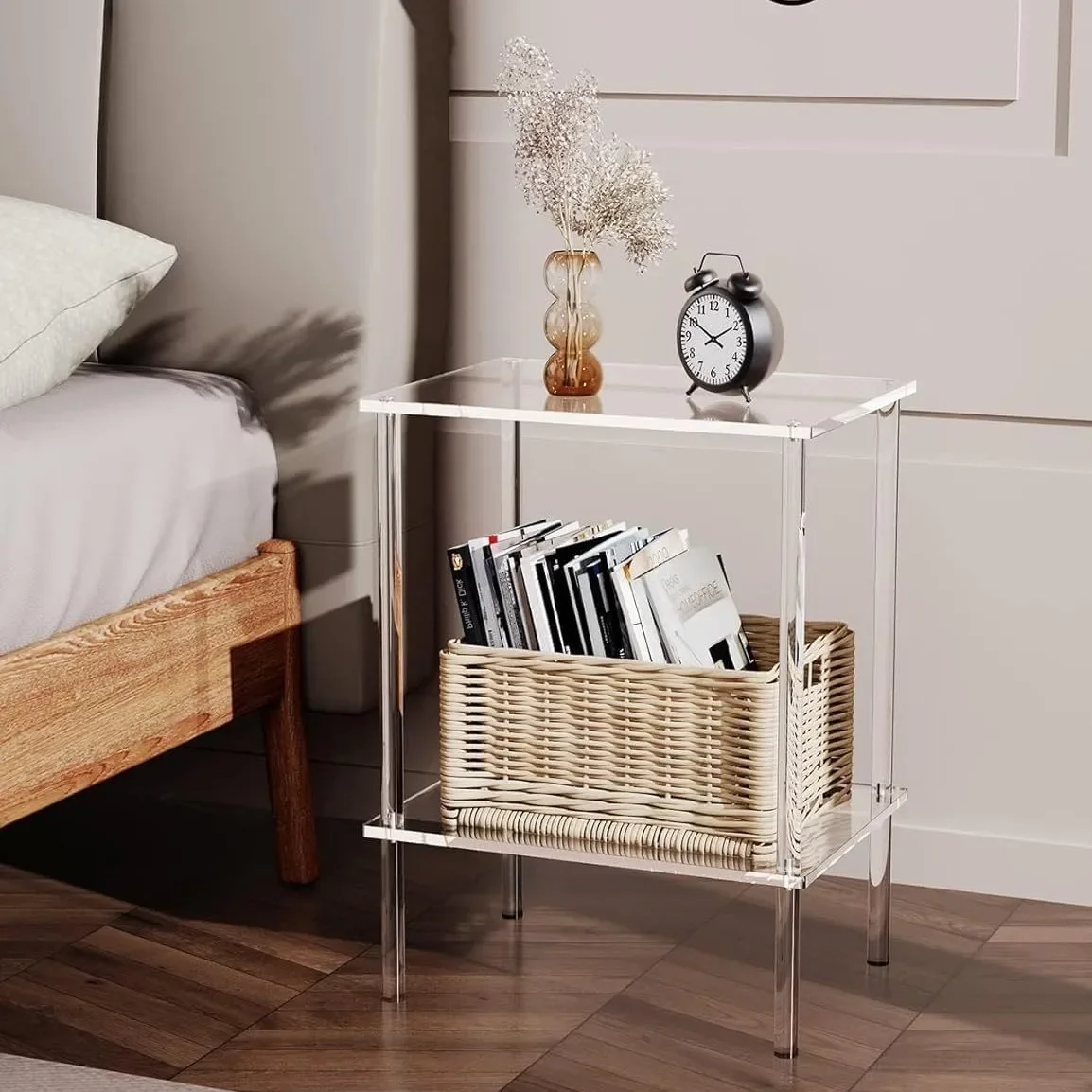 

Acrylic shelf transparent simple acrylic edge few fashion storage rack 3 layers