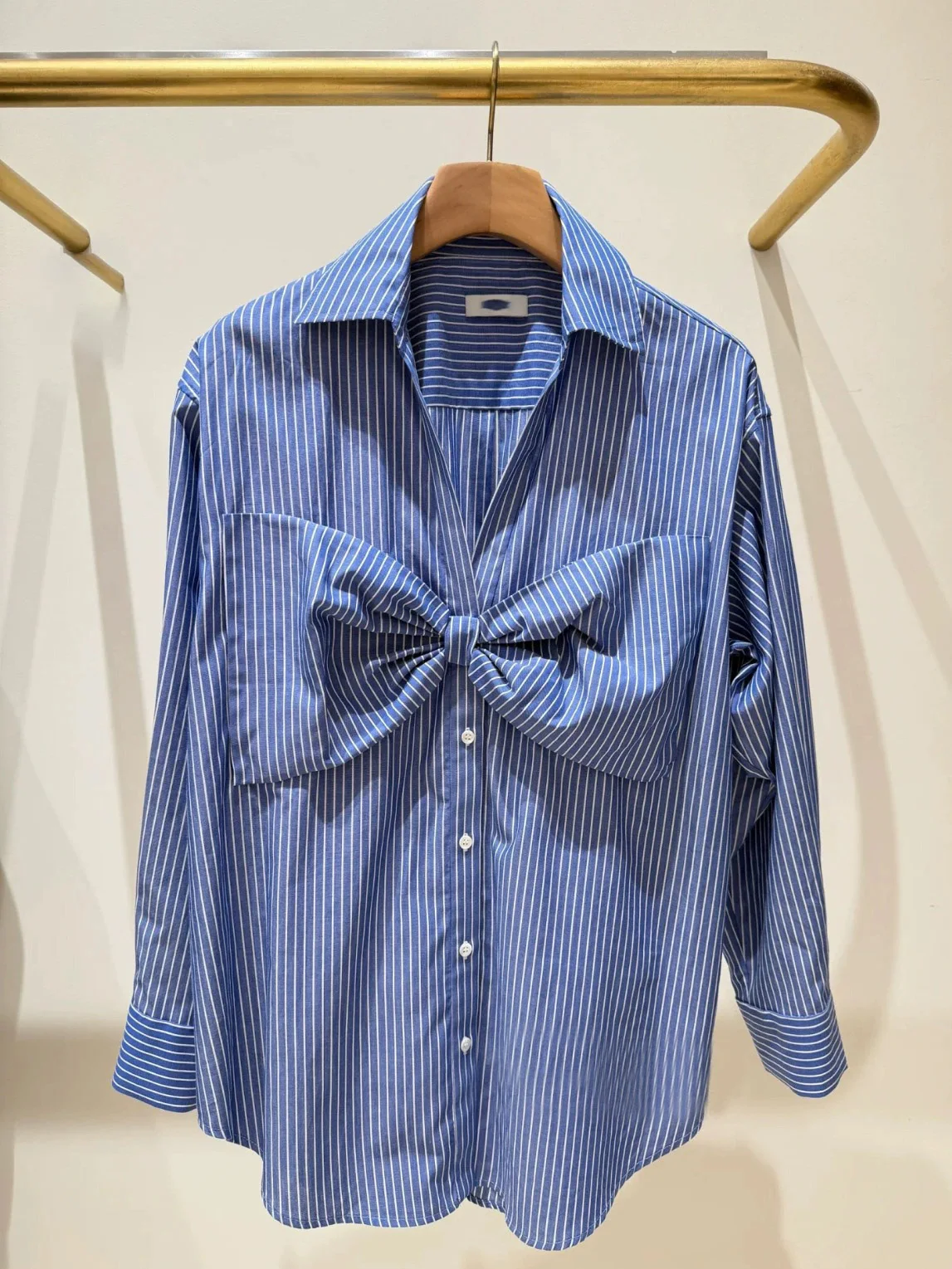 

M Home Early Autumn 2025 Vintage Sle irt with Knot Stripe Cover up Long Sve Casual Loose Women's Top