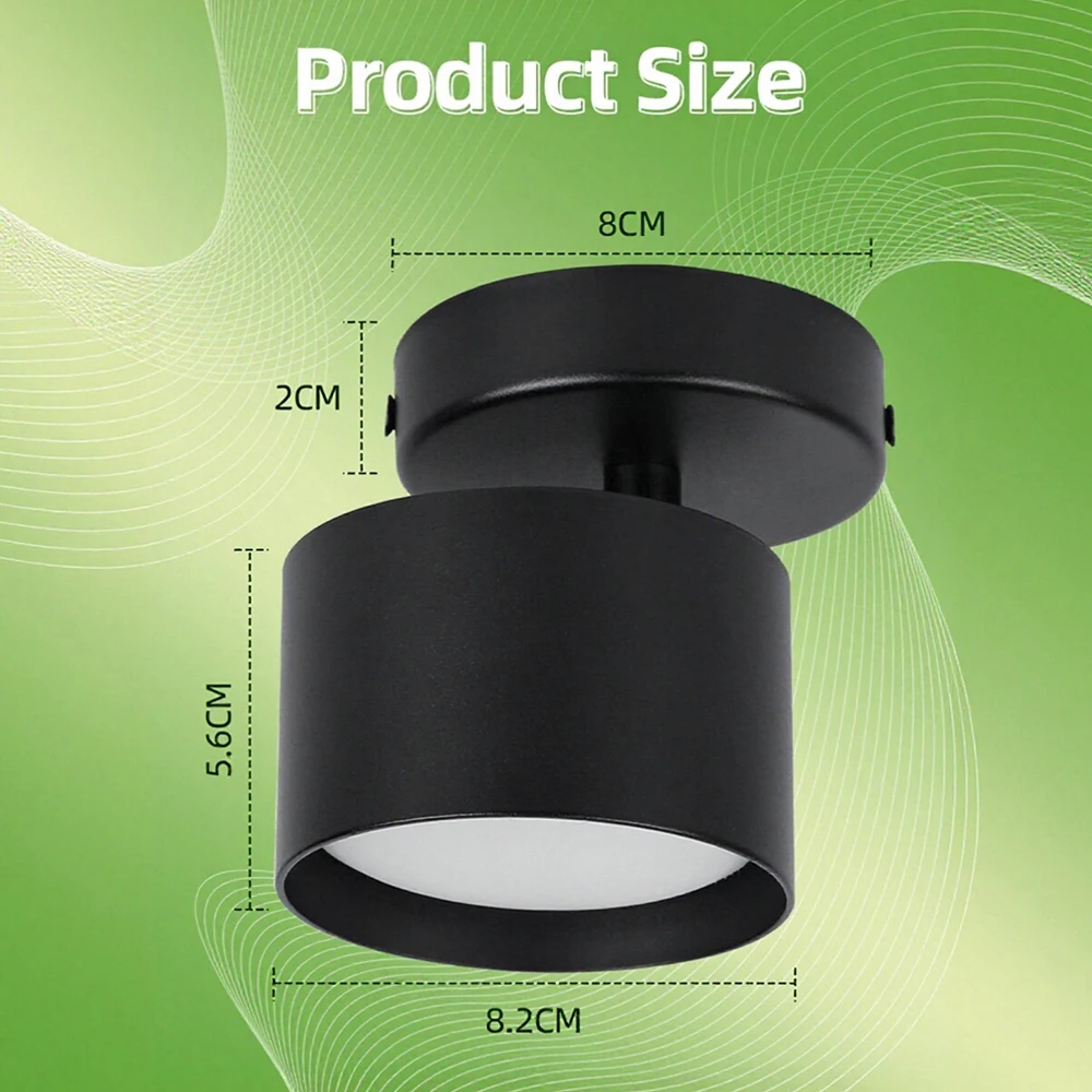 GX53 DownLight Rotatable Spotlight Replaceable Bulb 3 Color Dimmable Ceiling Lamp for Living Room Kitchen Bedroom Corridor Light