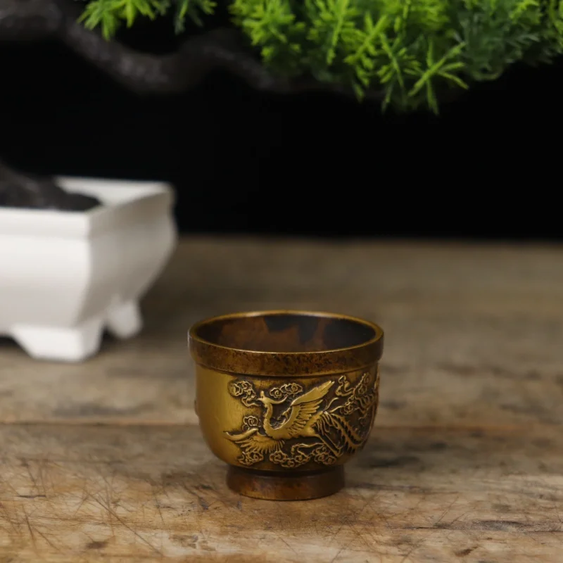 Copper, tea, brass liquor, traditional wine utensil, dragon and phoenix, water cup