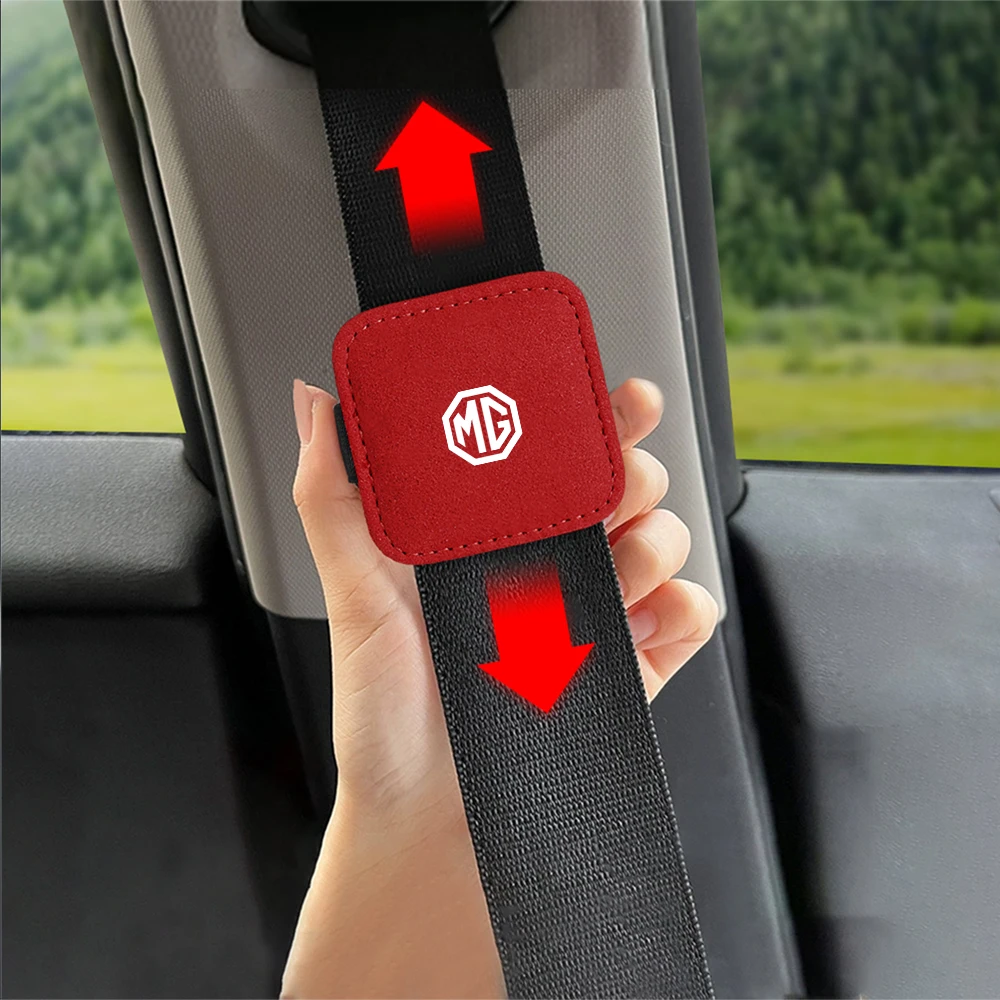 Car Leather Seat Belt Clip Adjustable Magnetic Fixed Limiter Auto Accessories For Morris Garages MG ZS 5 7 6 Cyberster MG4 EV GT
