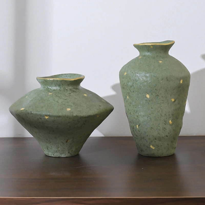 Ceramic Vase Hydroponic Flower Arrangement Vessel Green Plant Flowerpot Glaze Porcelain Flower Vase Minimalist Living Room Decor
