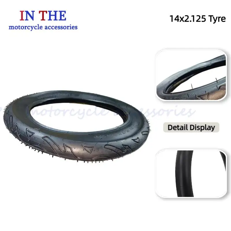 14*2.125 Reifen für Elektrofahrradroller: Tubeless-Design mit hohem Gummigehalt (14 Zoll, plus Radteile)