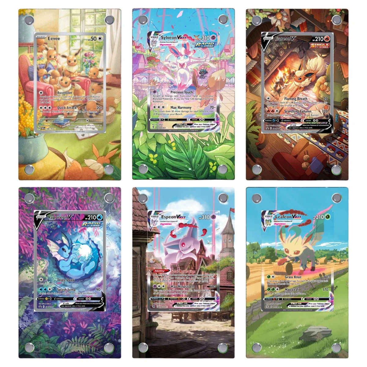 Pokemon Glaceon Eevee Flareon Espeon Acrylic Extended Painting Stuck Brick Anime Classics Game Collection Card Display Stand