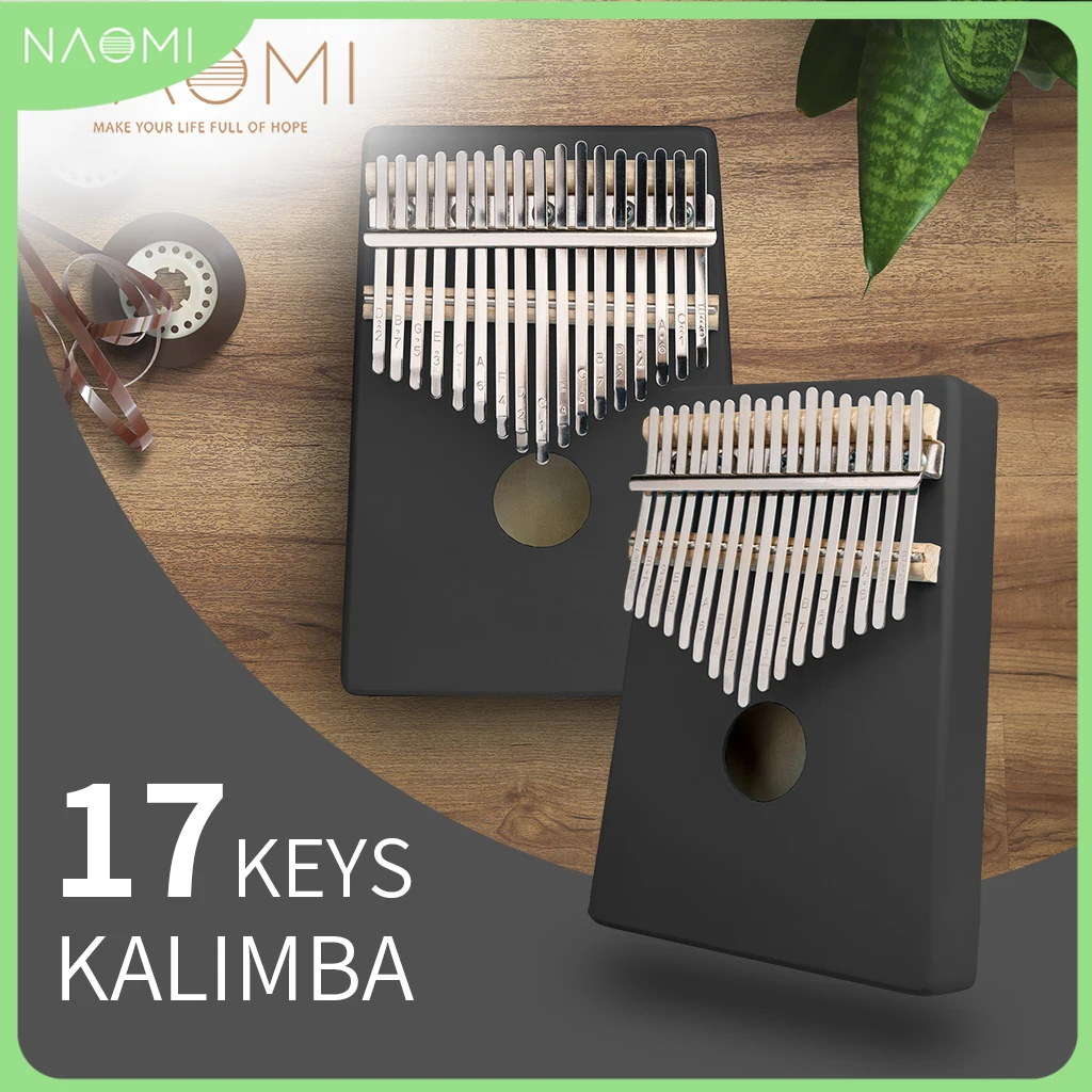 NAOMI Kalimba 17 Keys Thumb Piano Mahogany Mbira Body Musical Instruments Quality Solid Wood Kalimba Piano Creative Music Box