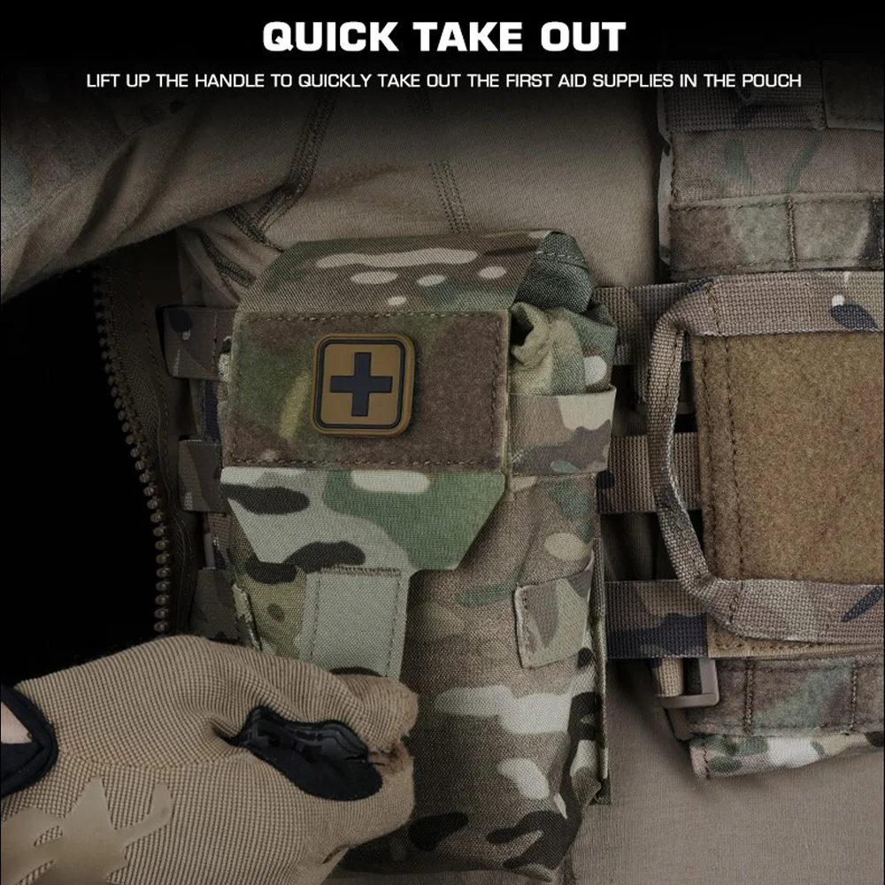 Taktisches Trauma-Set JETZT Erste-Hilfe-Überlebensset für Outdoor-Camping Jagd Angeln Medizinische IFAK-Tasche Molle Quick Pull Hüfttasche
