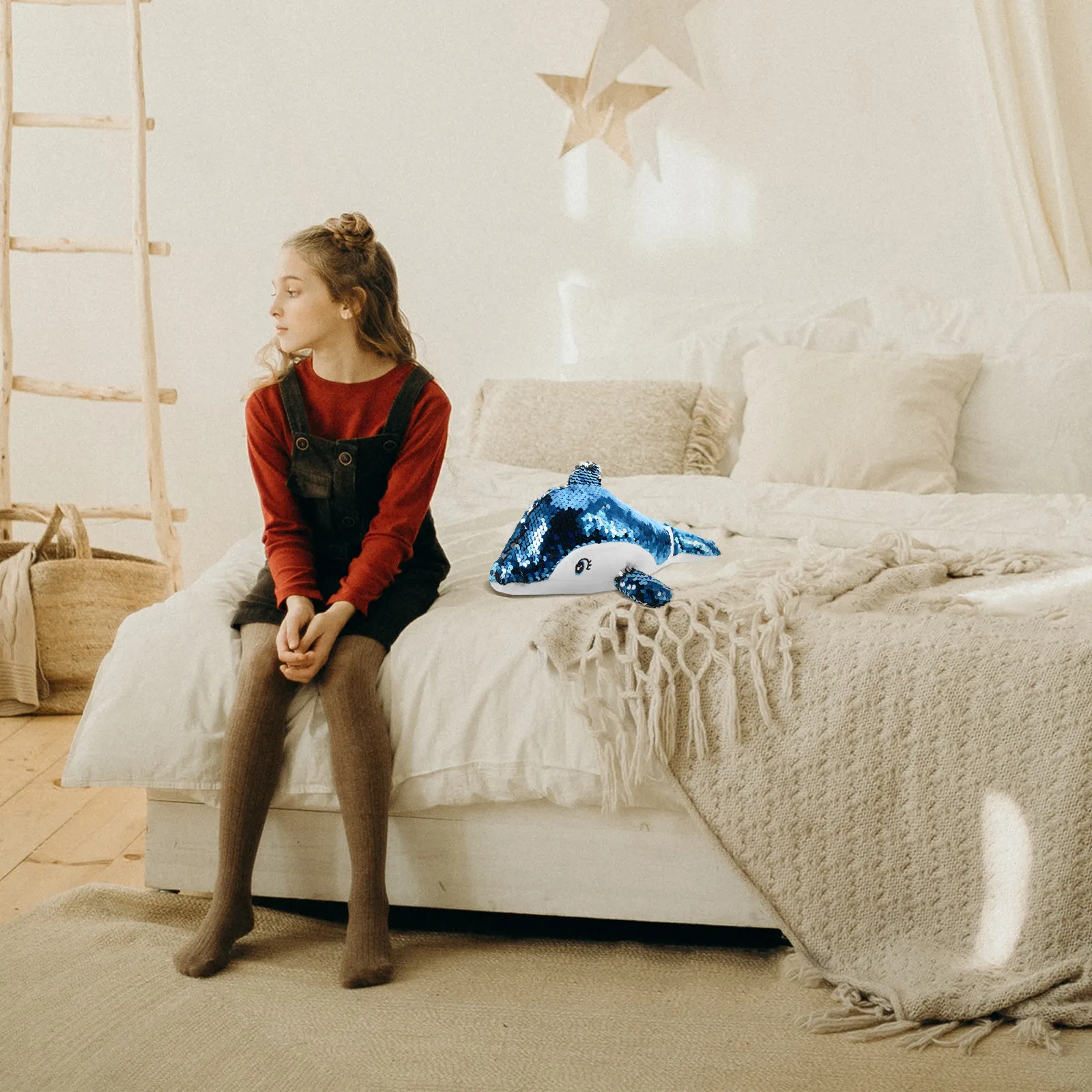 

Мягкая игрушка-дельфин с пайетками, маленькая, сенсорная, декоративная, для подарка на день рождения или праздник, сенсорная игрушка-дельфин с пайетками