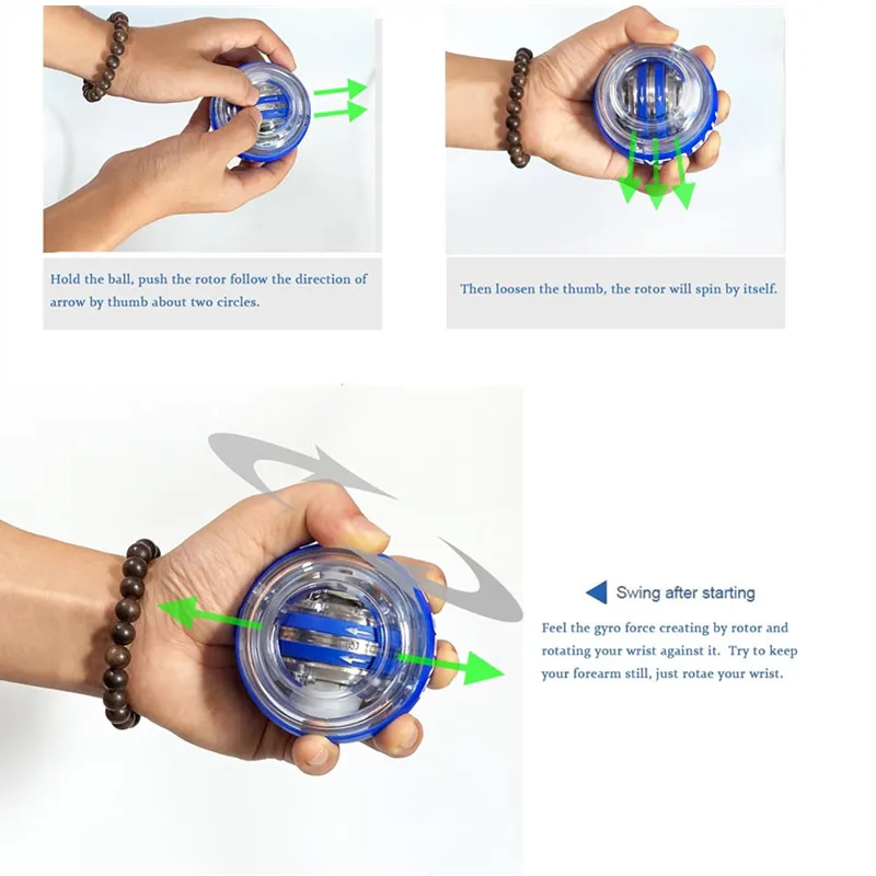 Gyroscopic Power Trainball Autostart Range Gyro Power Wrist Ball with LED Lights Arm Hand Muscle Force Trainer Fitness Equipment