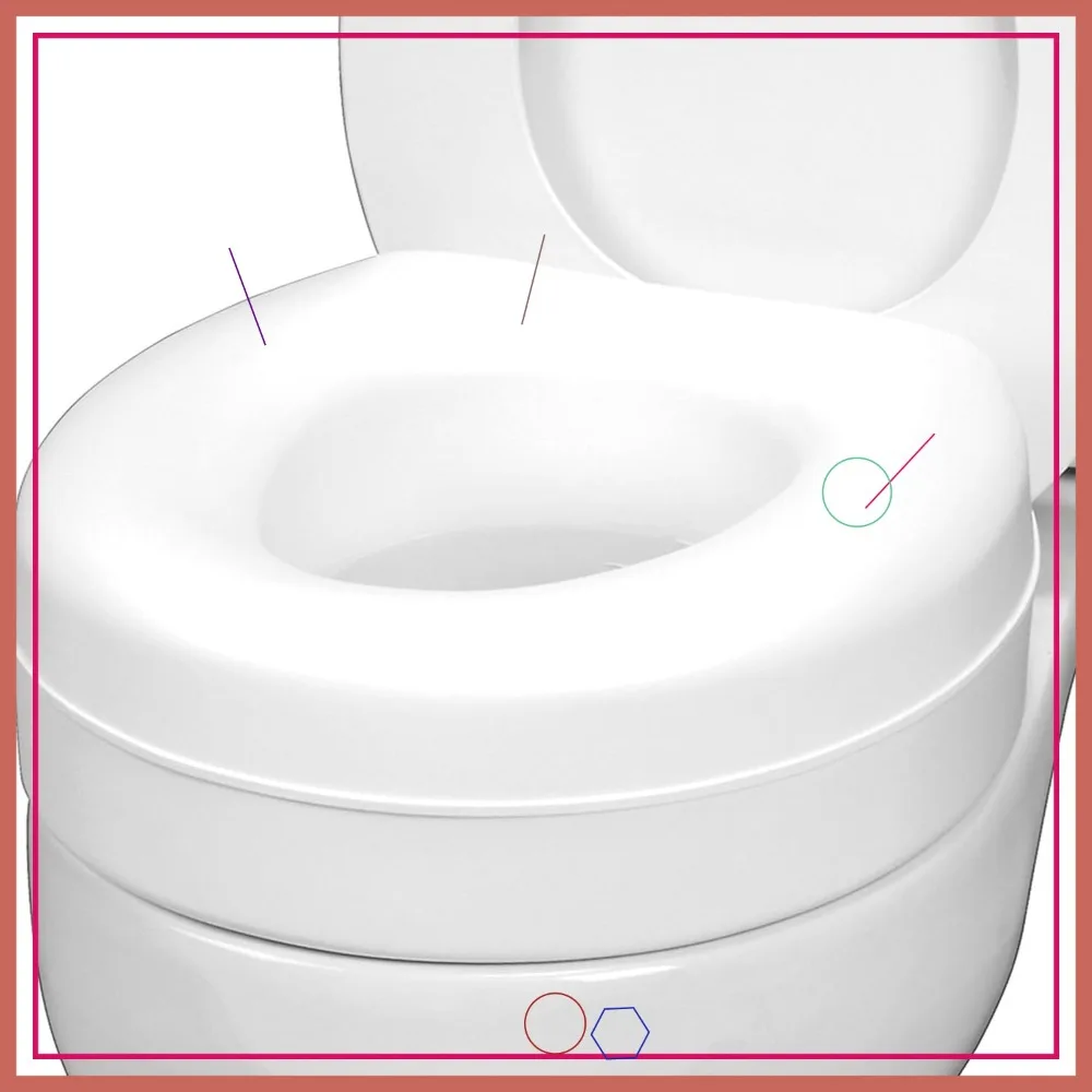 

Усиленные подставки для унитаза с увеличением высоты на 5 дюймов для пожилых людей с противоскользящими накладками, подходят для FSA/HSA, с мягким наполнителем