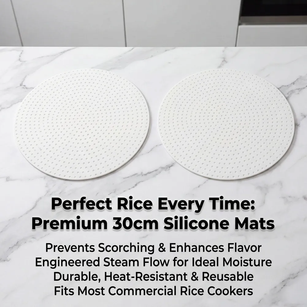 2pcs 30cm Silicone Rice Cooker Pad Non Burn Mat For Commercial Pot Cooking Liner Home Kitchen Baking Accessories