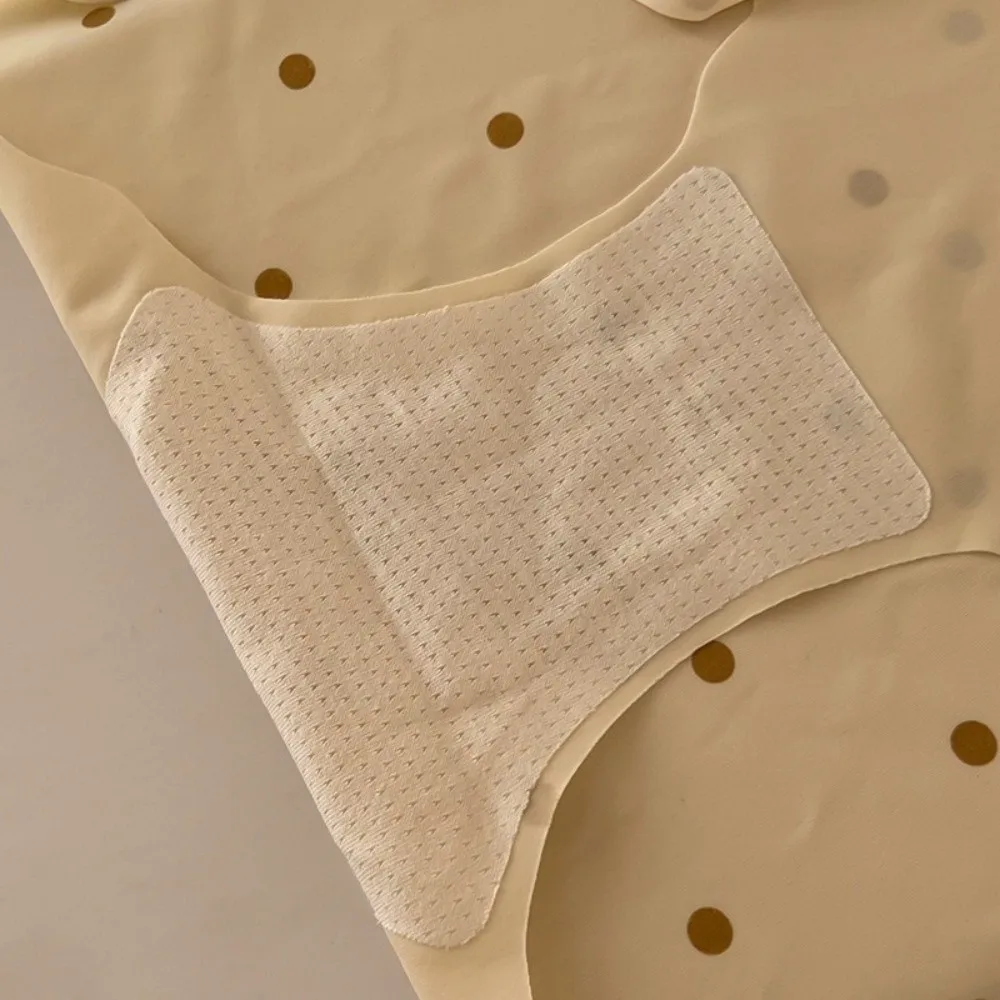 Sweet Panties Ice Silk Underwear Polka Dot Mid Waist Women Underwear Skin-friendly Seamless Briefs Gifts