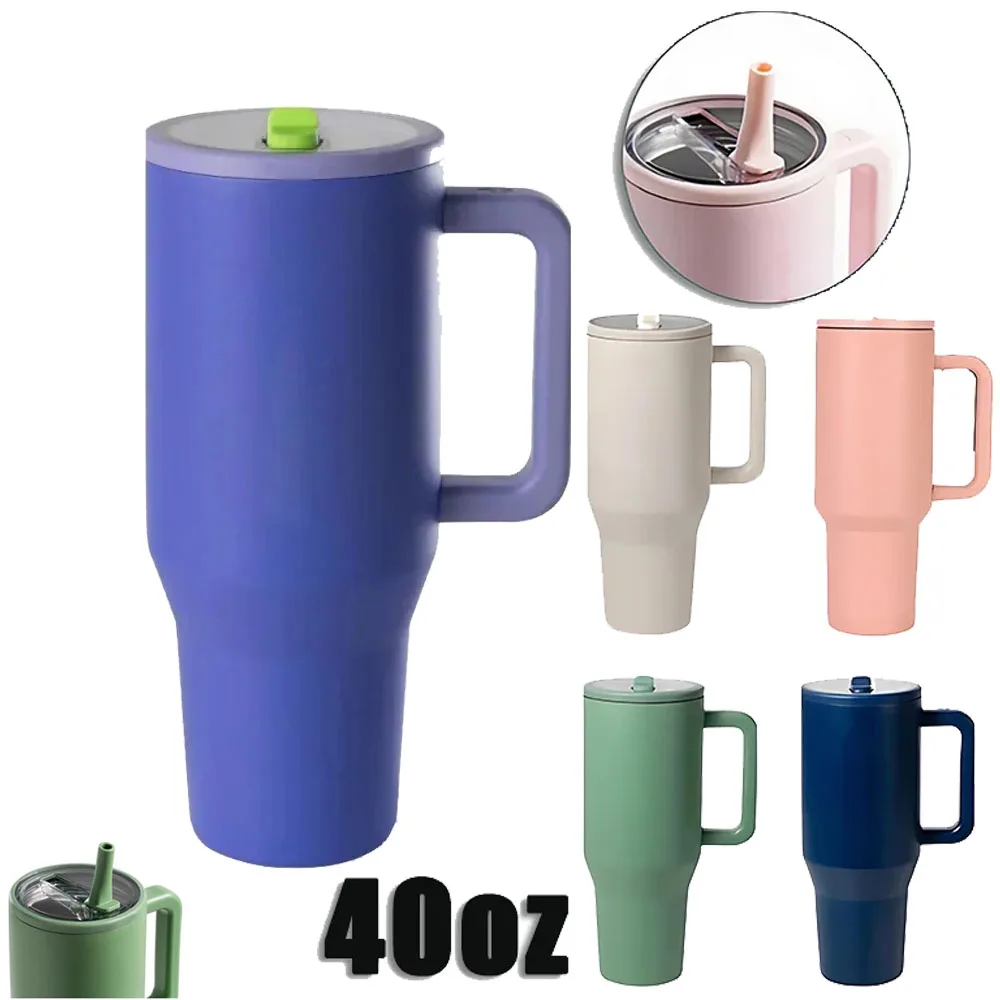 HydroJug Traveler Tumbler Traveler Tumbler 40OZ Straw Lid Double Wall Thermal Stainless Steel Vacuum Insulated Car Mug Kitchen