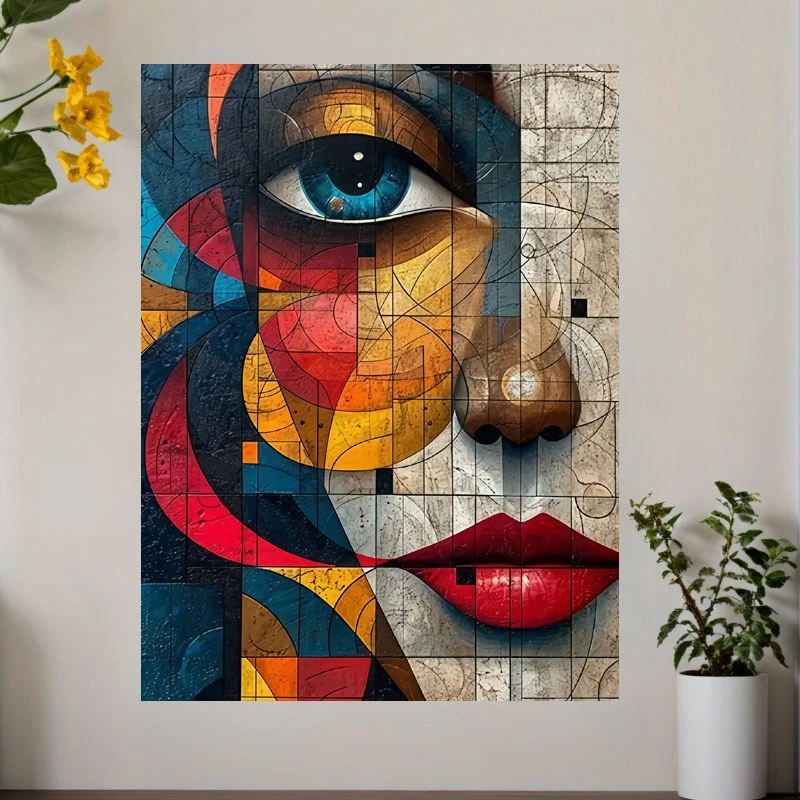 Abstract Woman Half Face 500/1000/1200/2000 PCS Jigsaw Puzzles Family Activity Games for Gameroom Bedroom Gift Home Decor