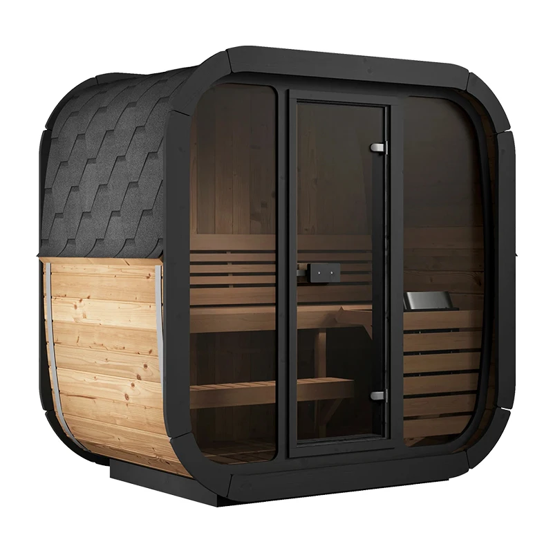 Custom Outdoor Garden Panoramic  Sauna  Traditional Steam Sauna Solid Wood Wet Steam  Villa Park Relaxation Customized