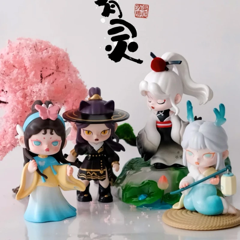 أنيتا خمسة أجيال الجبل والبحر سلسلة صندوق أعمى Chinoiserie تحصيل عمل الشكل لعبة مكتب ديكور الفتيات هدية عيد ميلاد #2