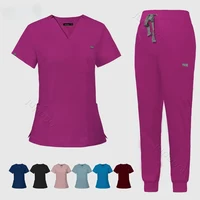 Uniforme médico Multicolor para mujer, Tops de manga corta + Pantalones, uniforme para enfermería, tienda de mascotas, médico, cirugía médica, conjunto de ropa de trabajo