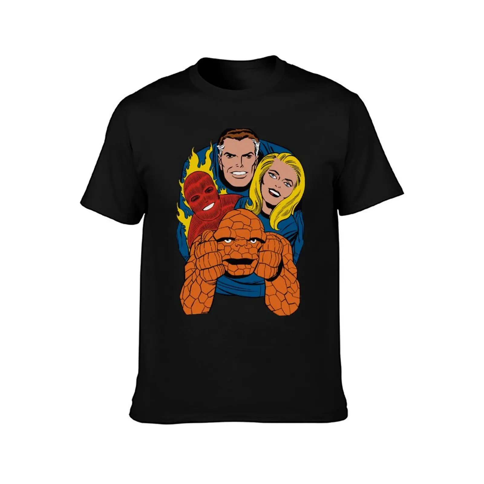 Vintage Fantastic Family 4 T-Shirt, Summer Casual Cotton Tee, Oversized Streetwear Tops, Vintage Graphic Print, Unisex Men Women