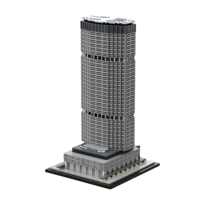 مجموعة مكعبات بناء ناطحة سحابية MOC - مجموعة برج بناء مميزة بمقياس 1:800، نموذج معماري قابل للجمع هدية للبالغين والأطفال