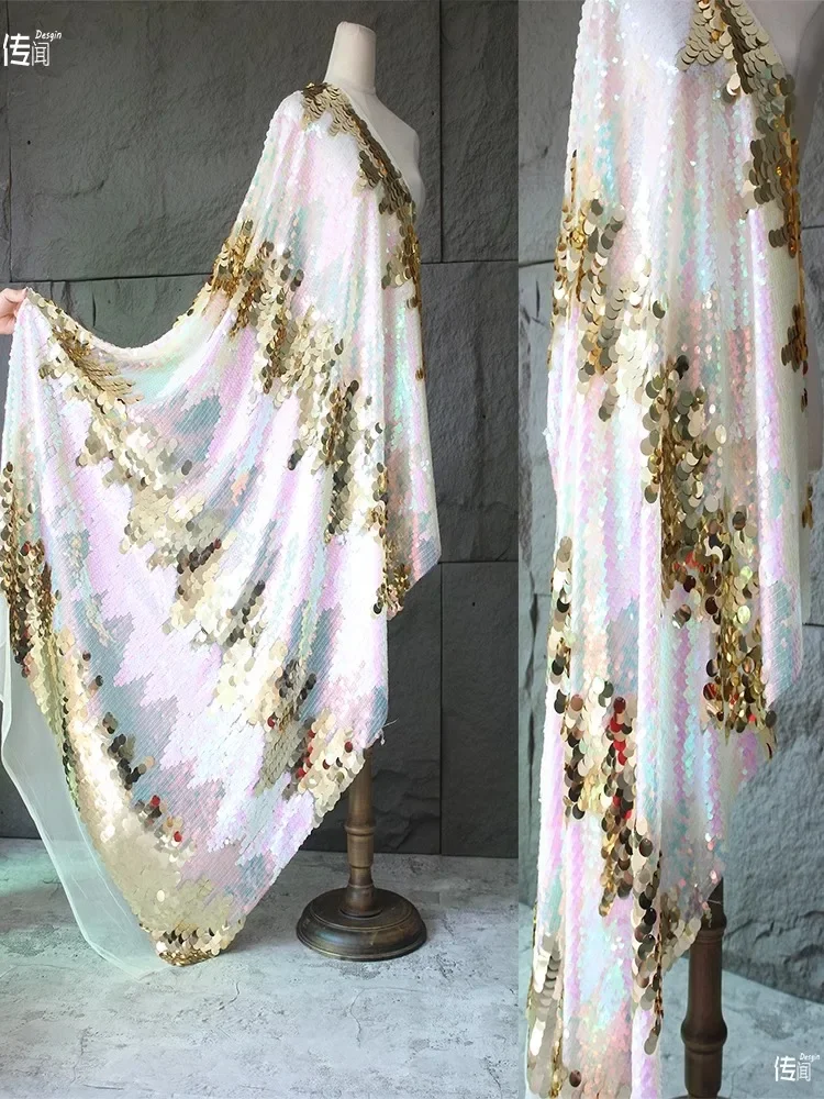 

Градиентная ткань с блестками, украшение, фон, блестящие платья для женщин, дизайнерская ткань на дворе, материал «сделай сам»