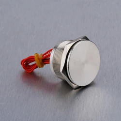 ABILKEEN 25MM Flat Round Head Self-Latching/Momentary Electric Piezo Switch 1NO with IP68 Sealed Waterproof