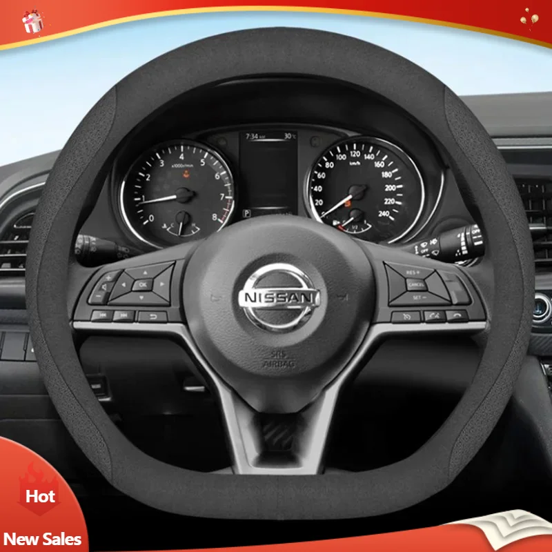 

Leather Car Steering Wheel Cover For Nissan Terrano Skyline Micra Terrano Maxima Juke 2015- 2020 2021 2022 2023 2024 Accessories
