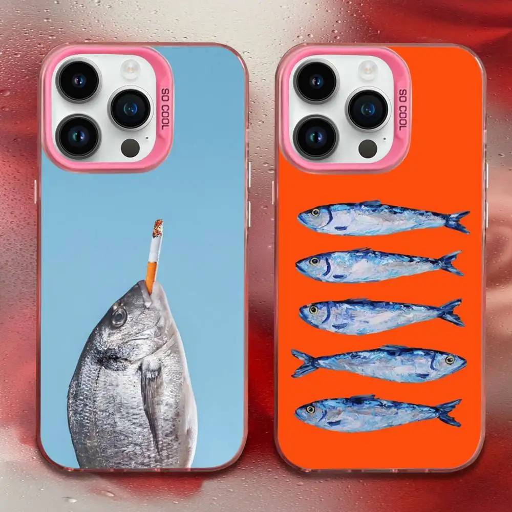 

Sardines Phone Case For iPhone 16,15,14,13,12,11,Mini,Pro,E,MAX Pink Candy Matte Shockproof Cover