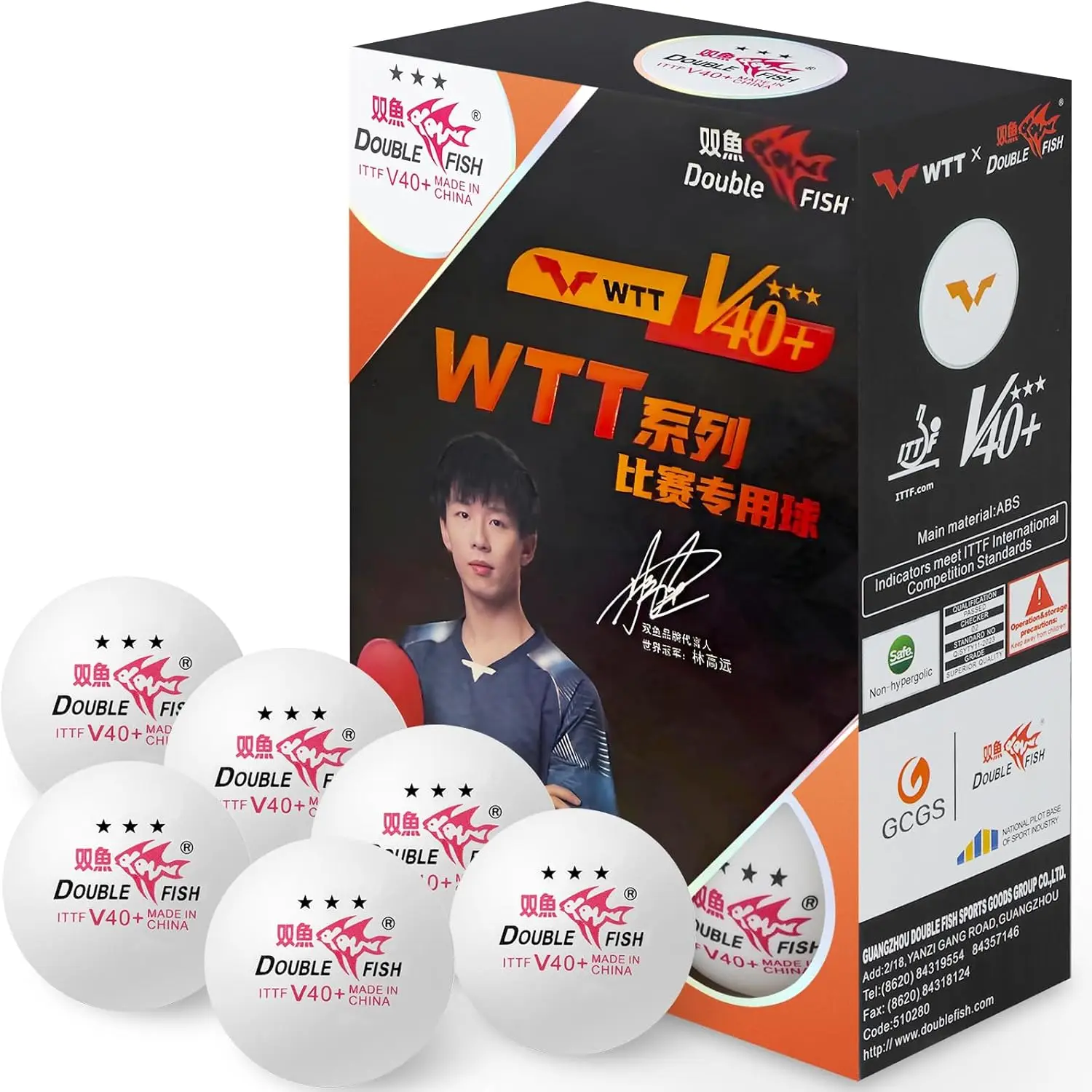 

Professional ITTF Approved 3-Star Ping Pong Balls, 40+ ABS Training Balls for Competition and Practice