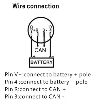 Round Battery Charge Indicator SOC with CAN Bus for LIFEPO4 Battery