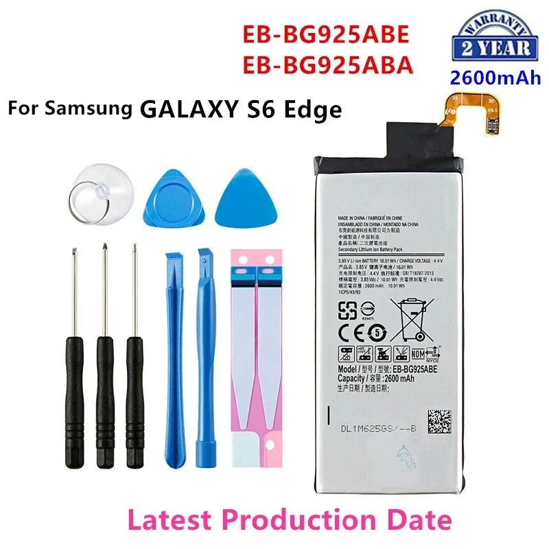 Brand New EB-BG925ABE EB-BG925ABA 2600mAh Battery For Samsung Galaxy S6 Edge G9250 G925 G925FQ G925F G925S/V/A +Tools