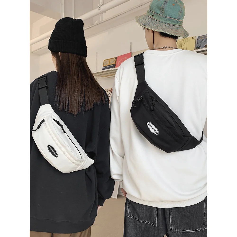 Bolso de hombro Simple y ligero para hombres y mujeres, paquete de cintura para teléfono móvil, marca de Hip-hop informal, estilo japonés