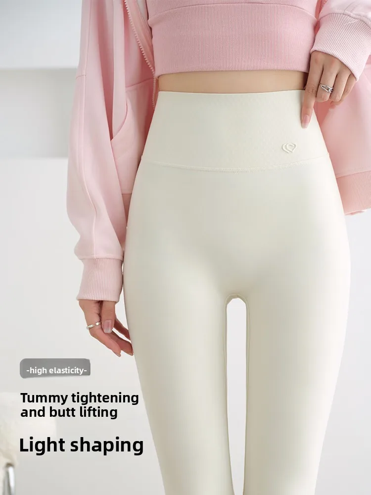 

Женские брюки для йоги с высокой талией, облегающие удобные зимние колготки из коровьей кожи, длинные леггинсы больших размеров