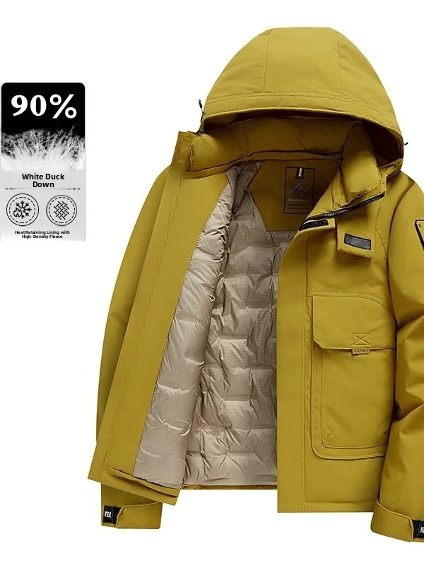 

Утепленная мужская повседневная универсальная теплая верхняя одежда для активного отдыха и работы, зимняя новинка 2025 года, с молнией, из полиэстера